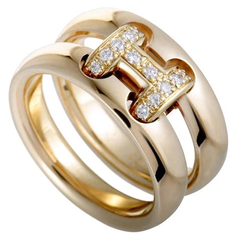 hermes gold double rings.